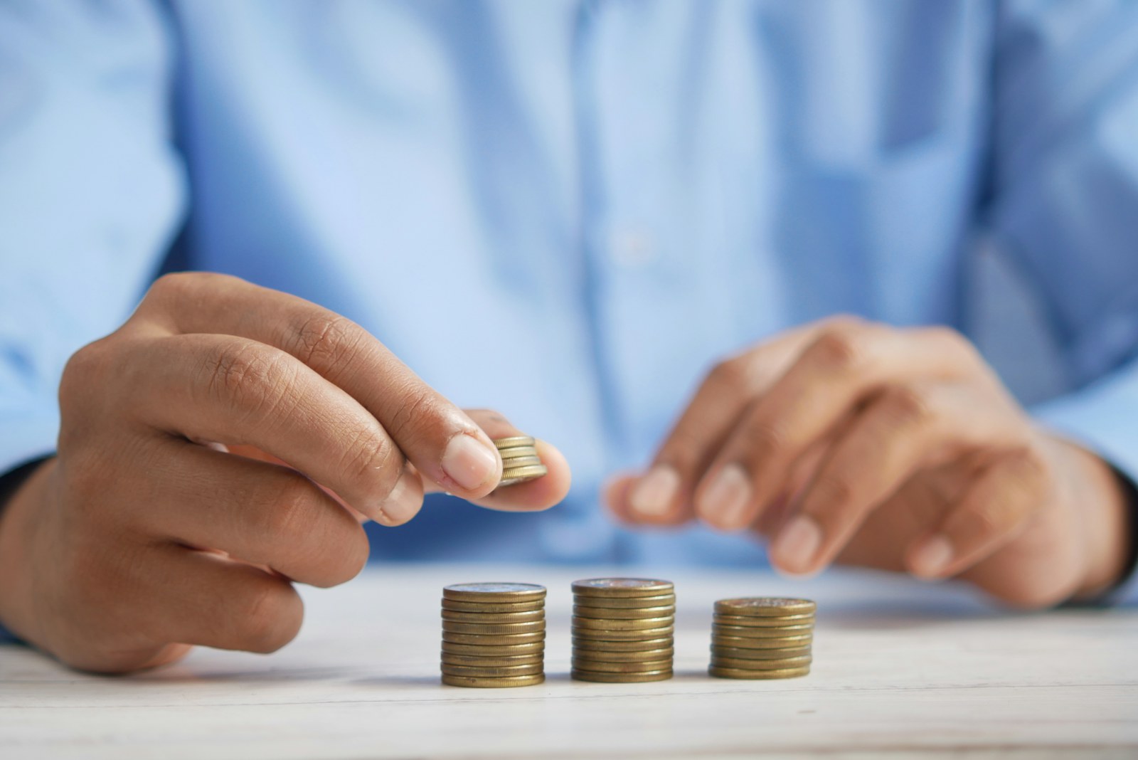 Stacking coins — collecting payments
